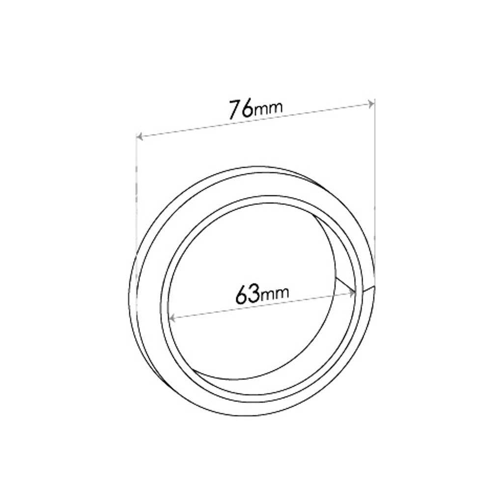 Double Taper Ring Gasket - ID 63mm, OD 76mm, THK 15.5mm, WIRE