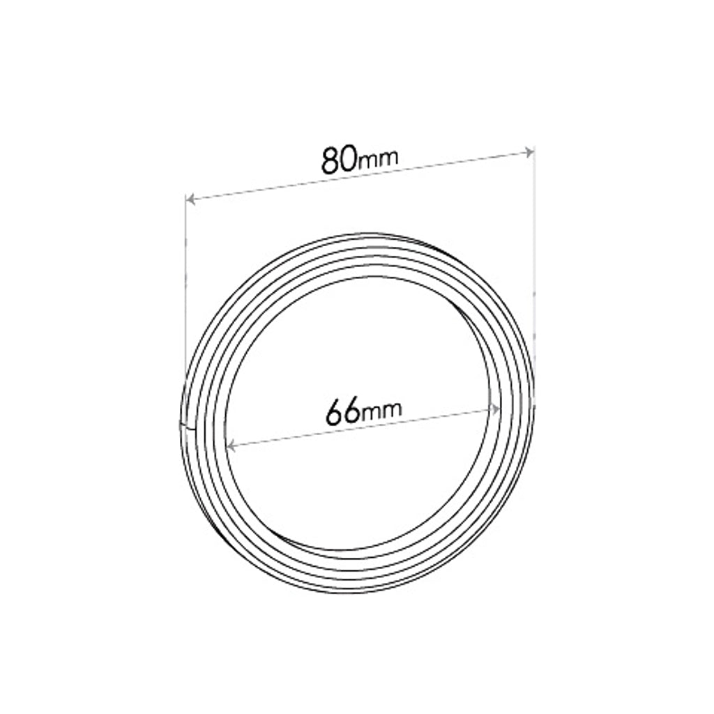 Spiral Wound Ring Gasket - ID 66mm, OD 80mm, THK 5mm, SPIRAL